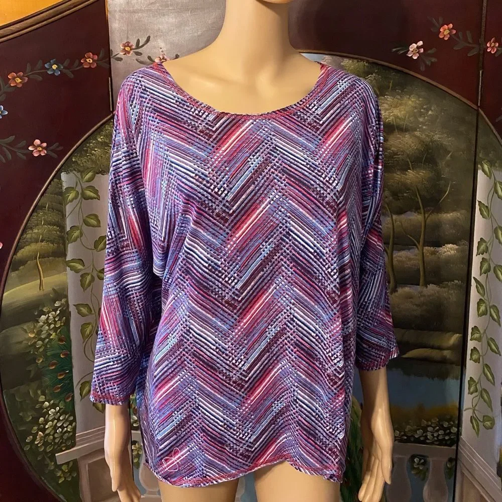 💡3/$15💡Striped Tunic by C Size XL - Picture 1 of 4